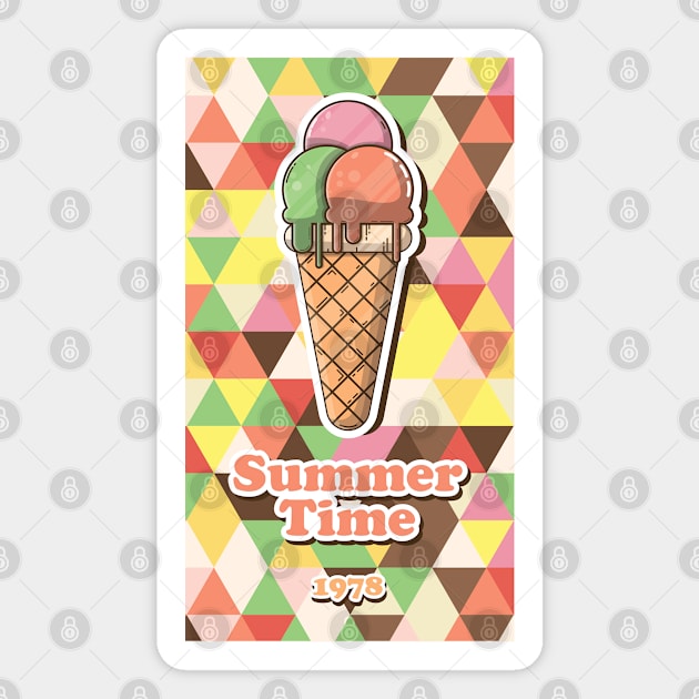 Scoop of Nostalgia: Summer of '78 Vintage Vector Ice Cream Magnet by One Moment Productions